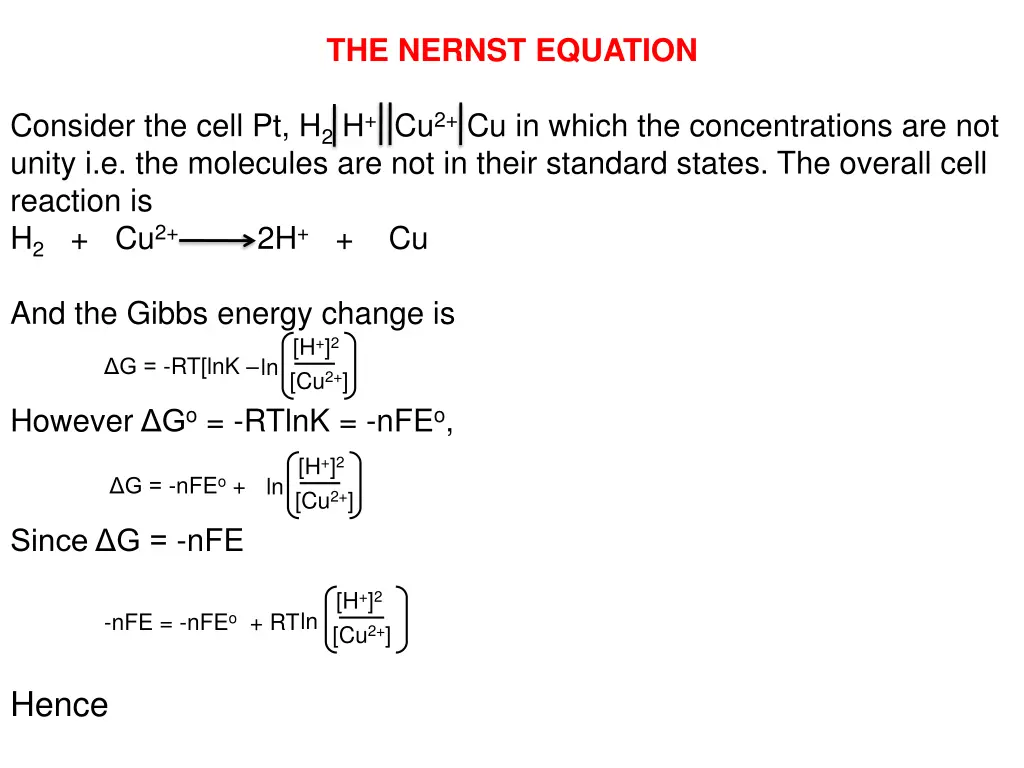 the nernst equation