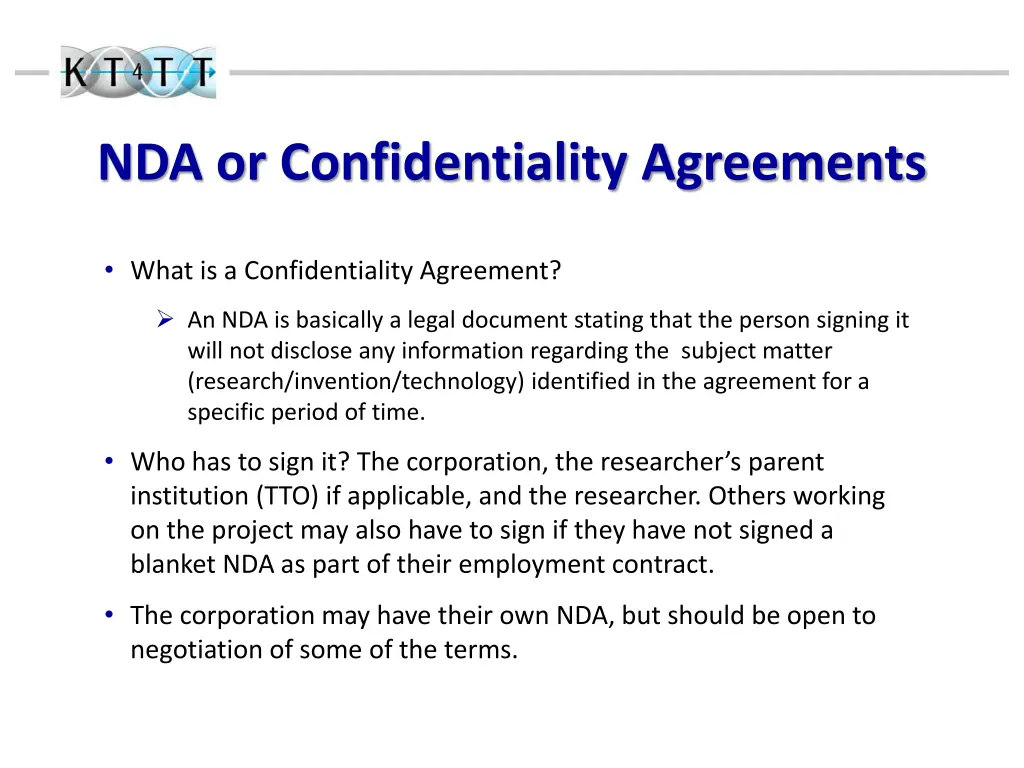 nda or confidentiality agreements