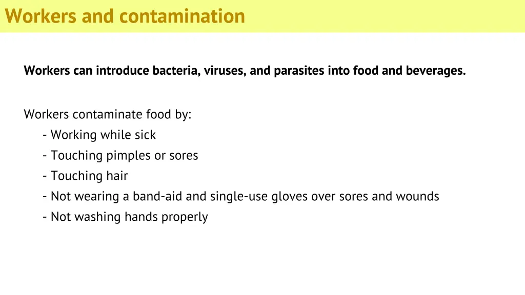 workers and contamination