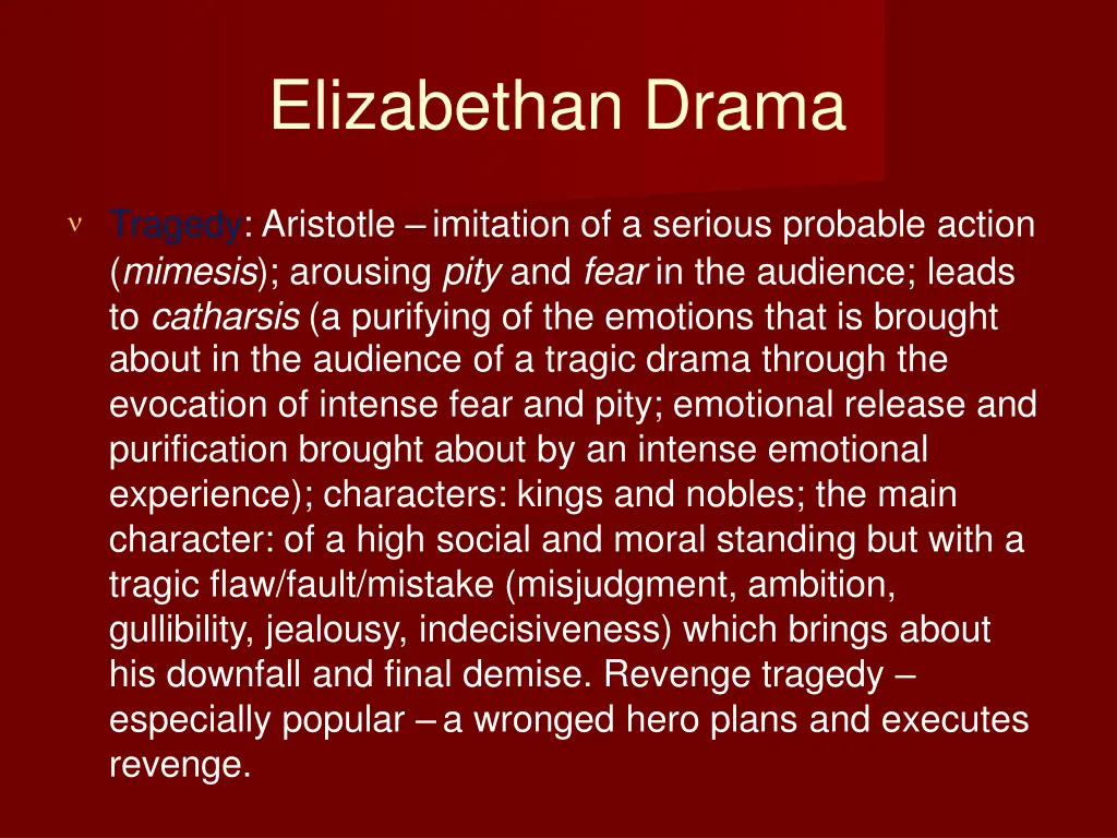 elizabethan drama