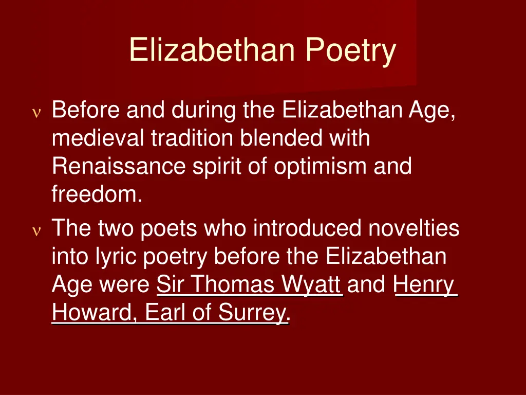 elizabethan poetry