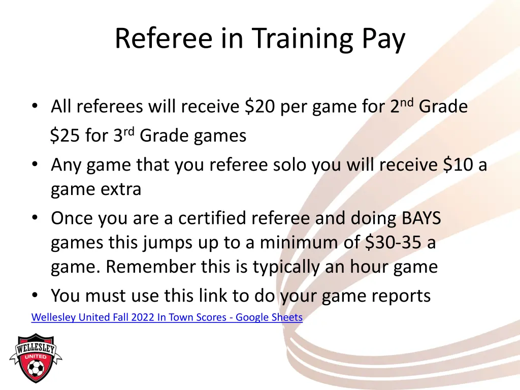 referee in training pay