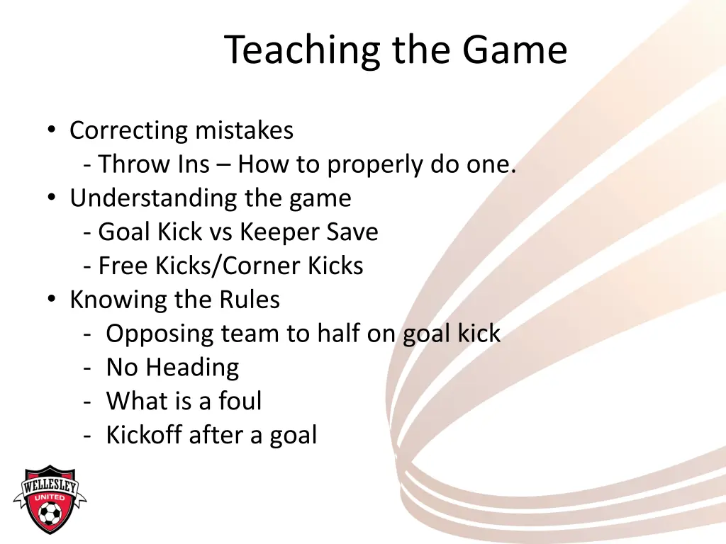 teaching the game