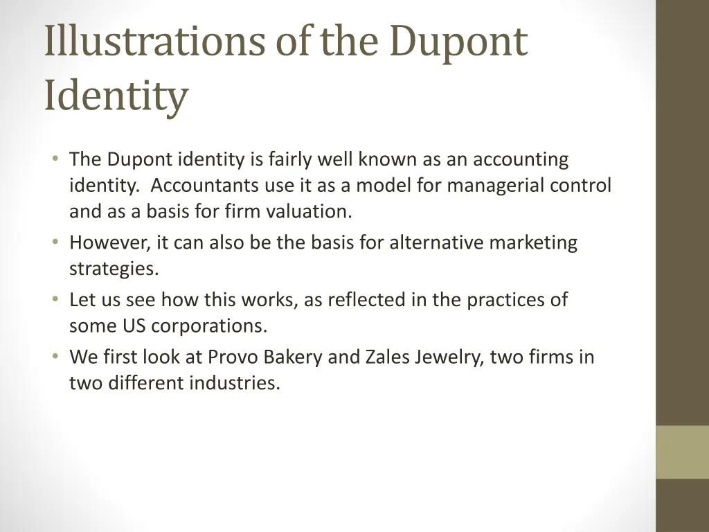 illustrations of the dupont identity