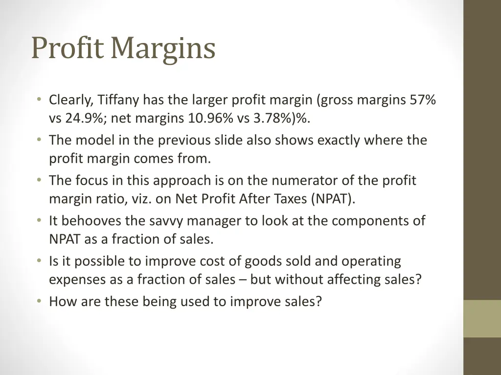 profit margins