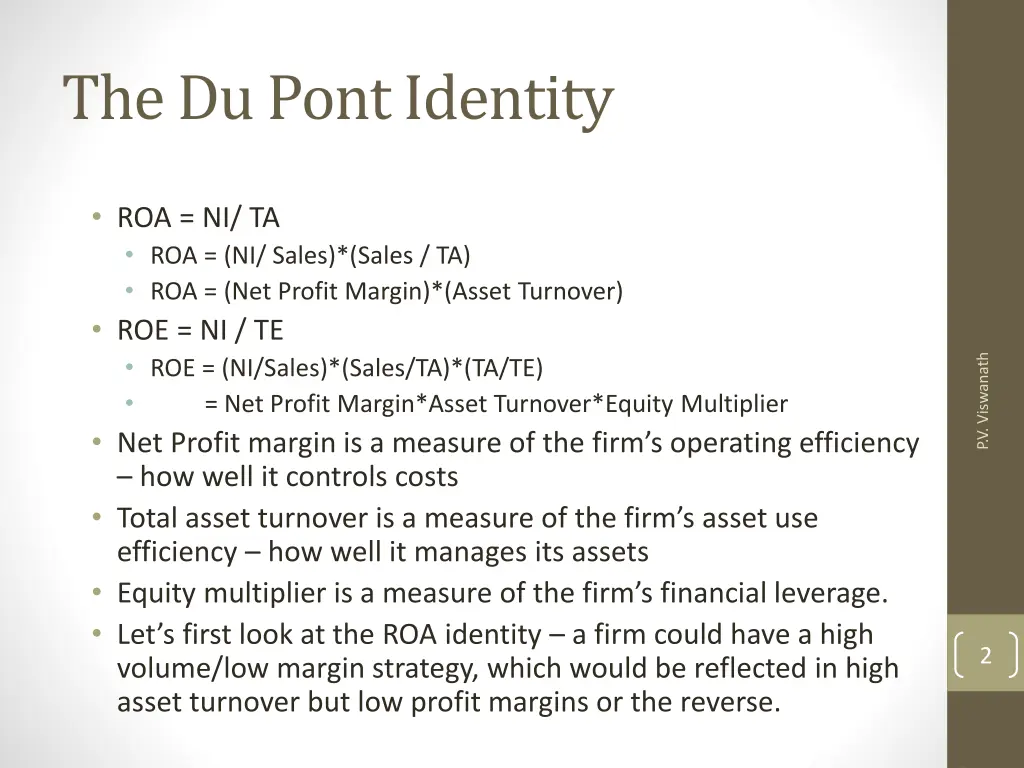 the du pont identity