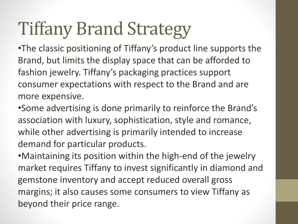 tiffany brand strategy the classic positioning