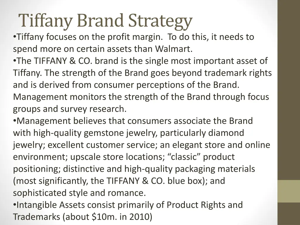 tiffany brand strategy tiffany focuses