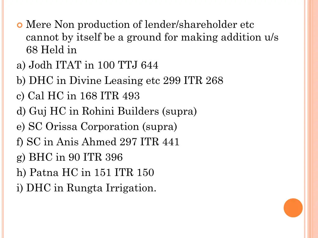 mere non production of lender shareholder