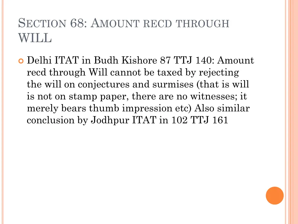 s ection 68 a mount recd through will