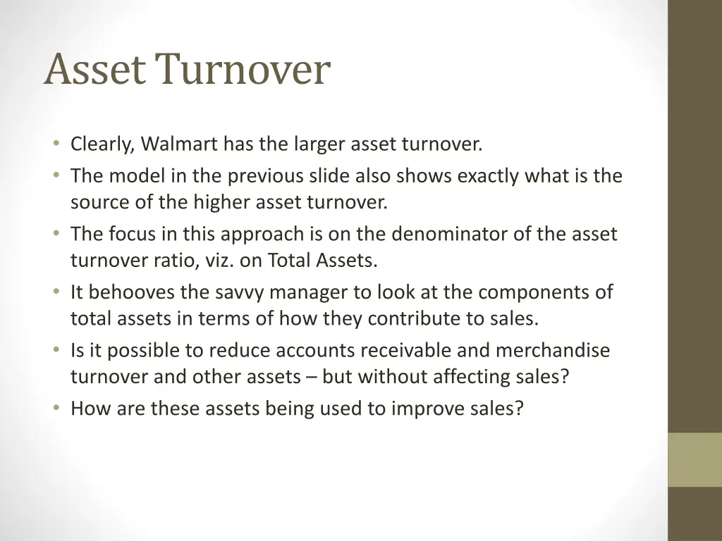 asset turnover