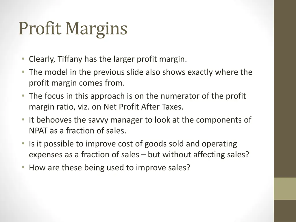 profit margins