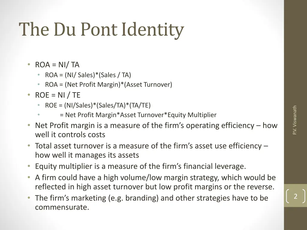 the du pont identity