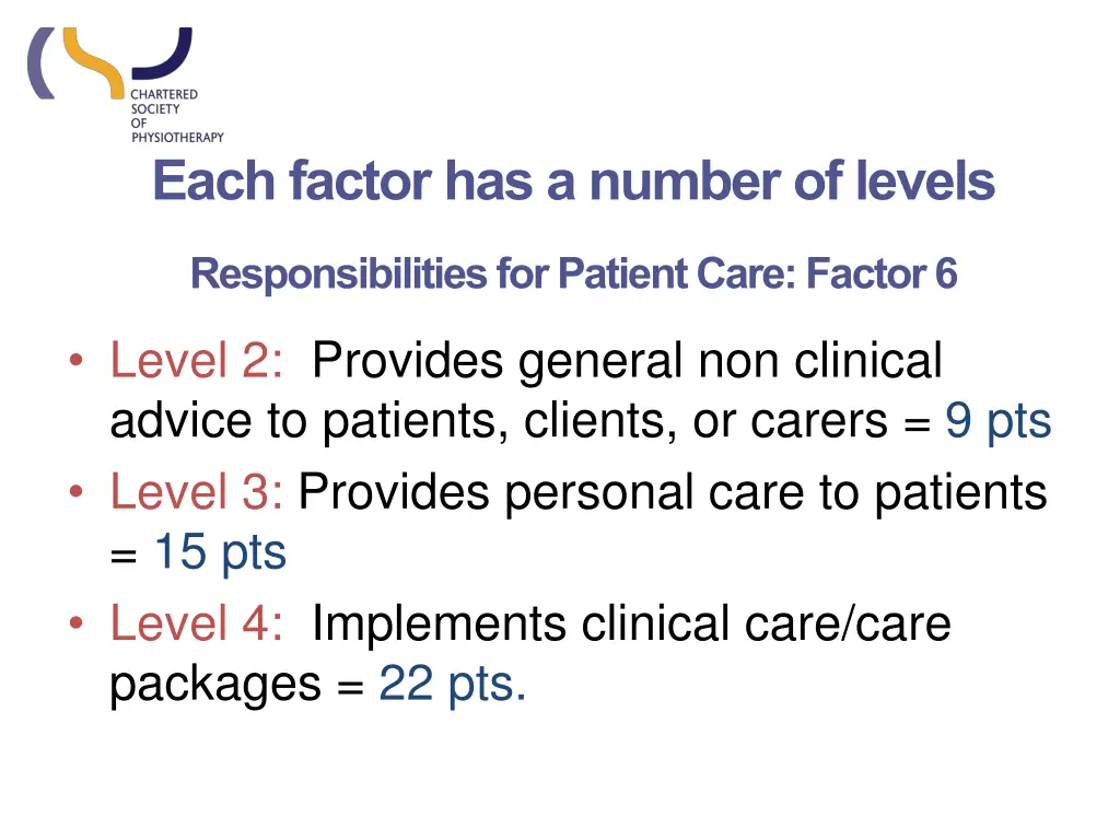 each factor has a number of levels