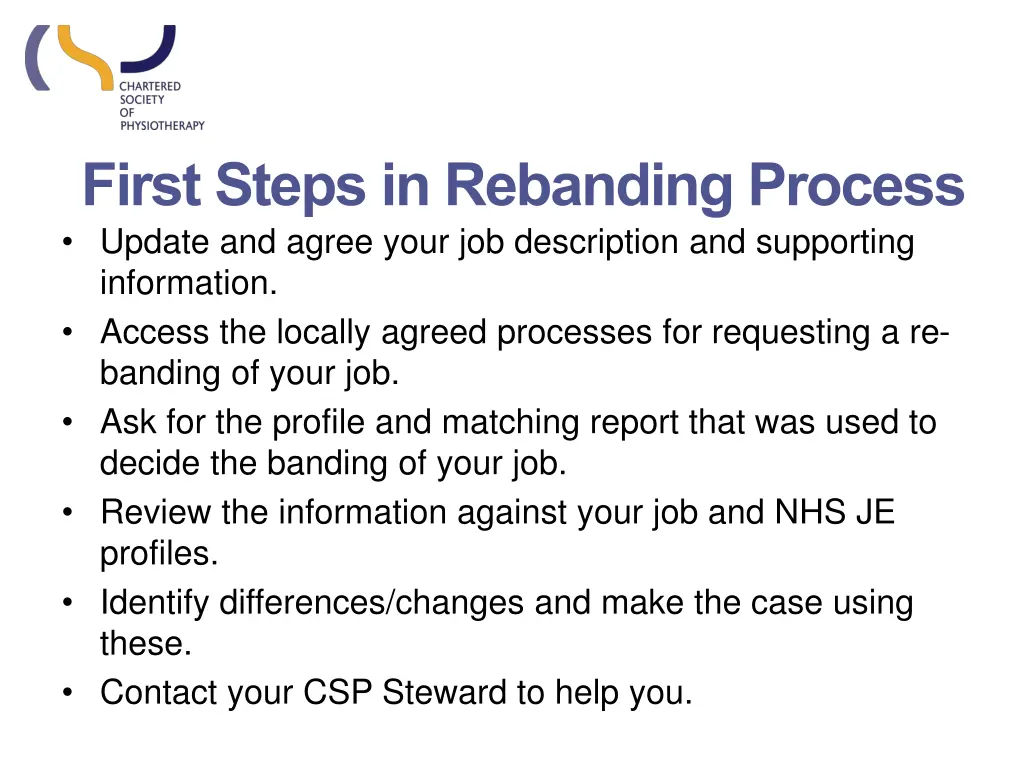 first steps in rebanding process update and agree