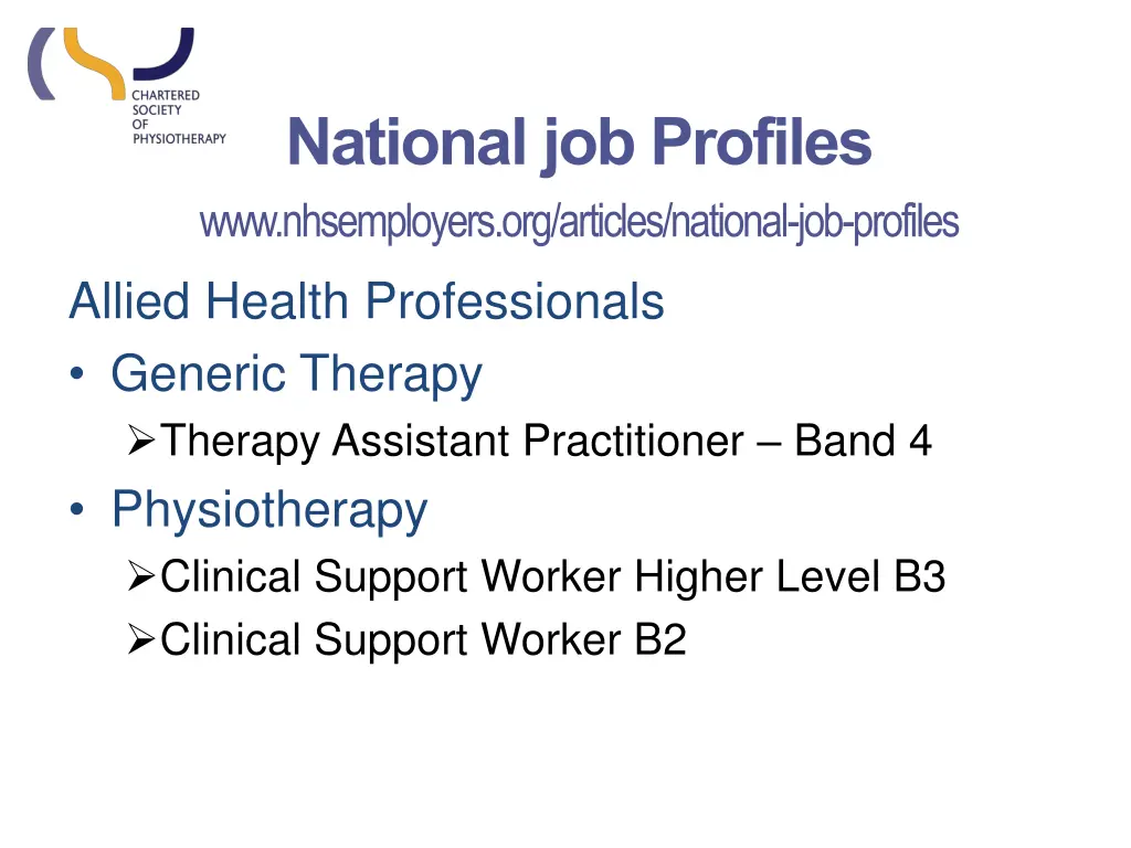 national job profiles www nhsemployers