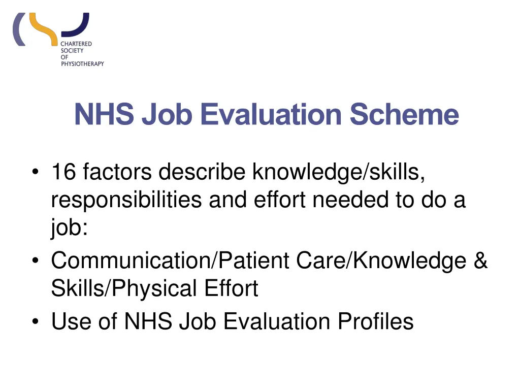 nhs job evaluation scheme