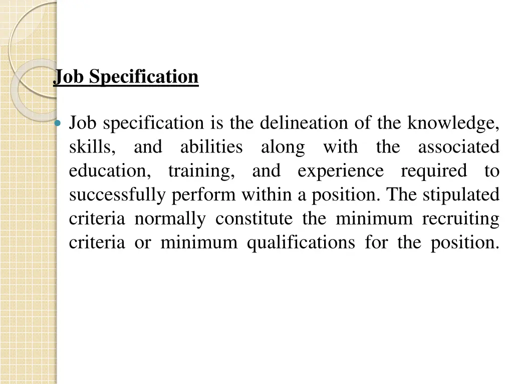 job specification