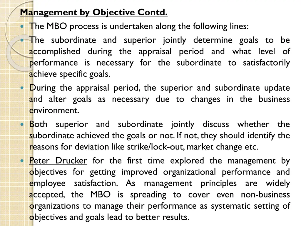 management by objective contd the mbo process