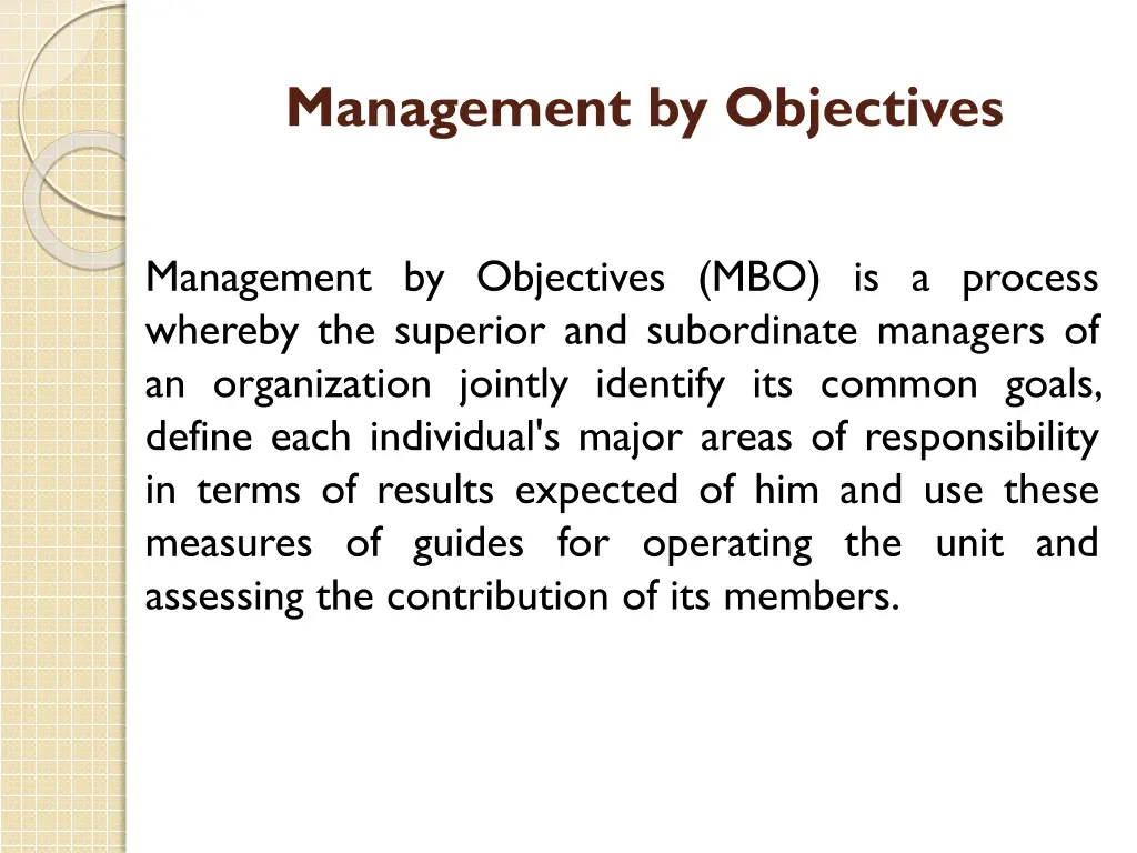 management by objectives