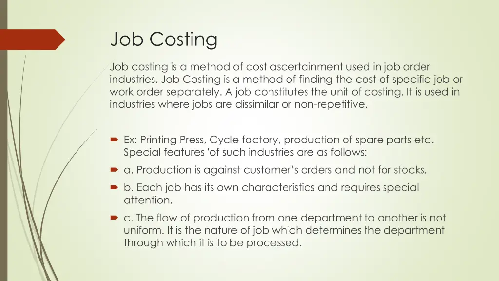 job costing