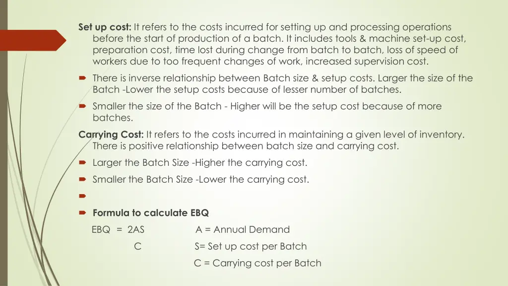 set up cost it refers to the costs incurred