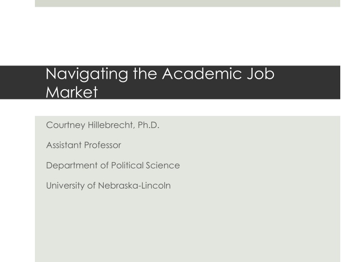 navigating the academic job market