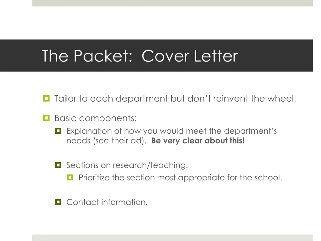 the packet cover letter