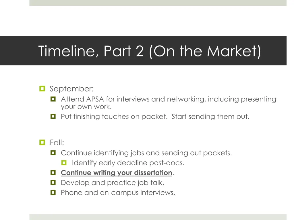 timeline part 2 on the market