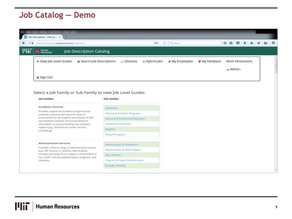 job catalog demo