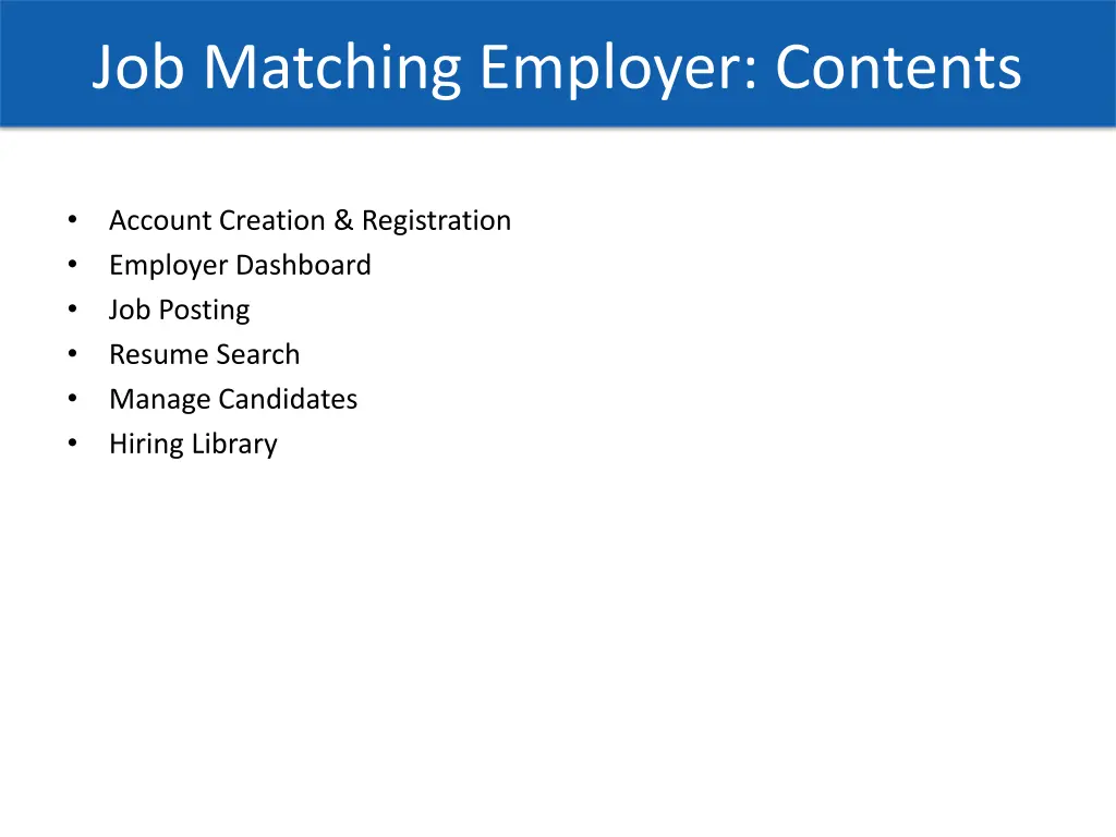 job matching employer contents