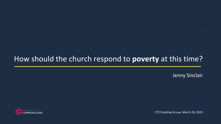 how should the church respond to poverty at this