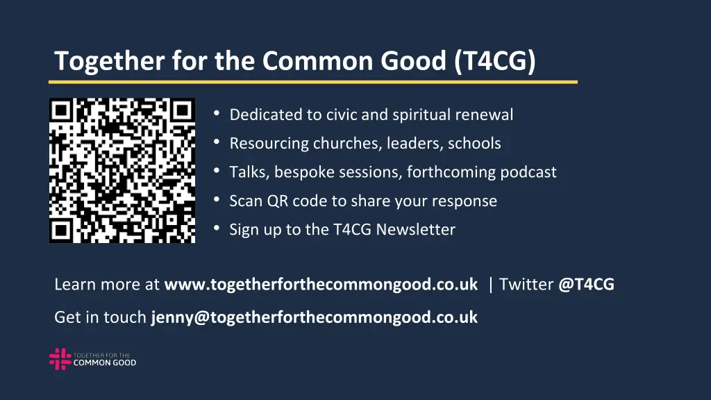 together for the common good t4cg