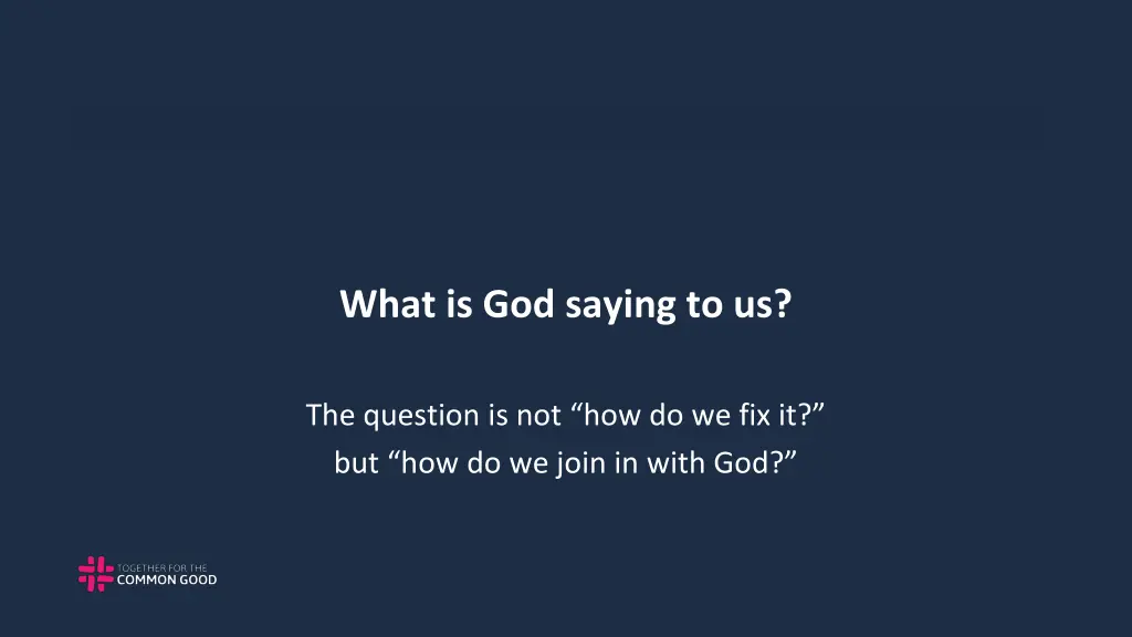 what is god saying to us