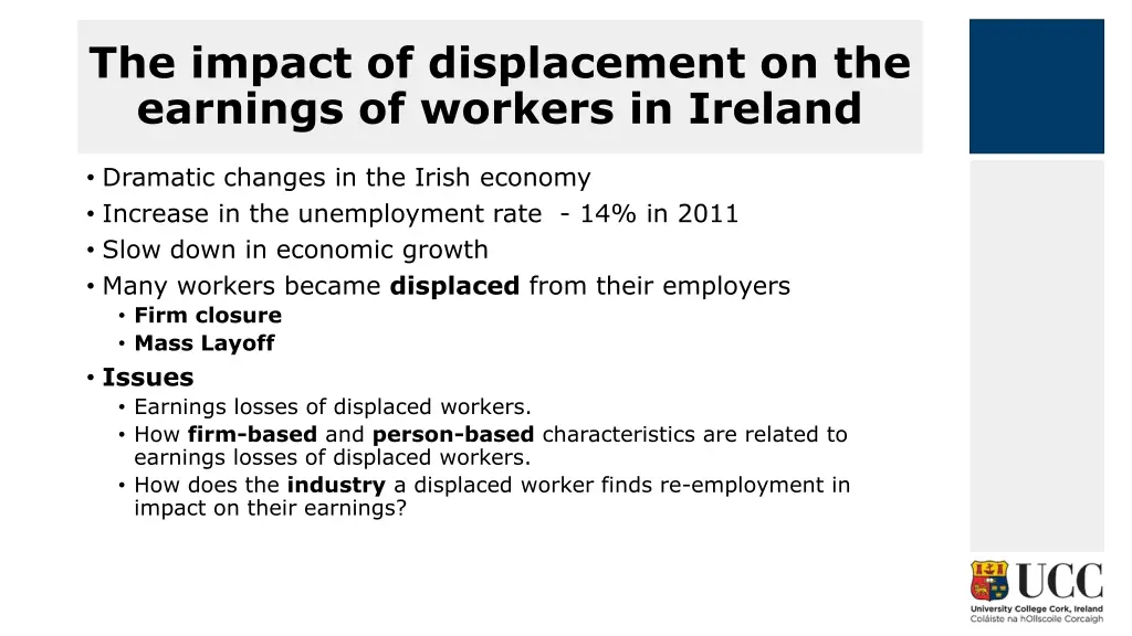 the impact of displacement on the earnings 1