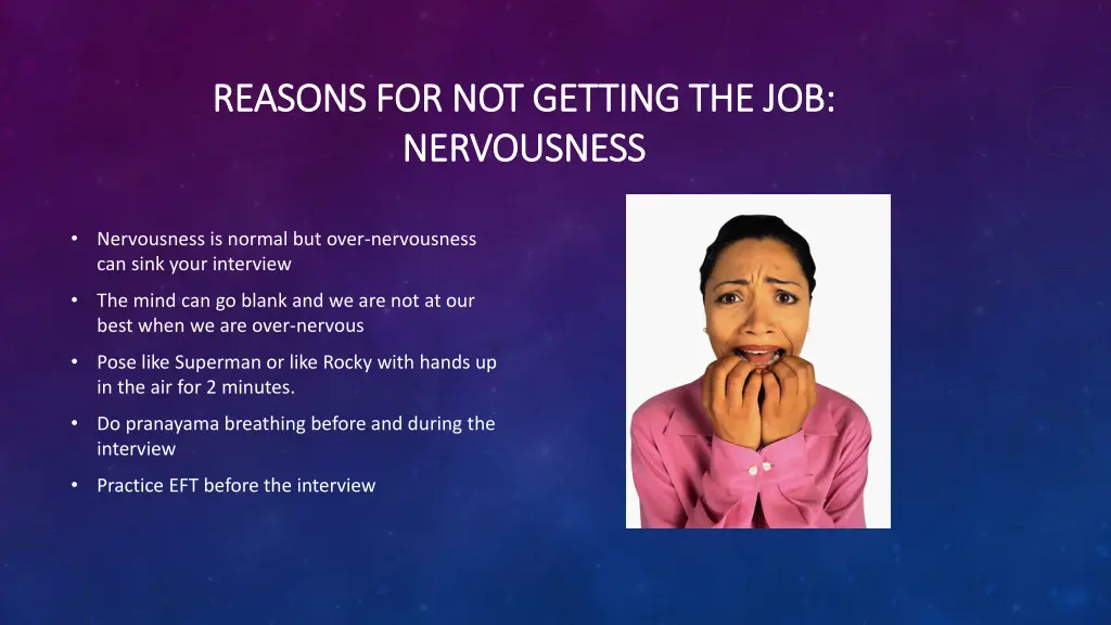 reasons for not getting the job reasons