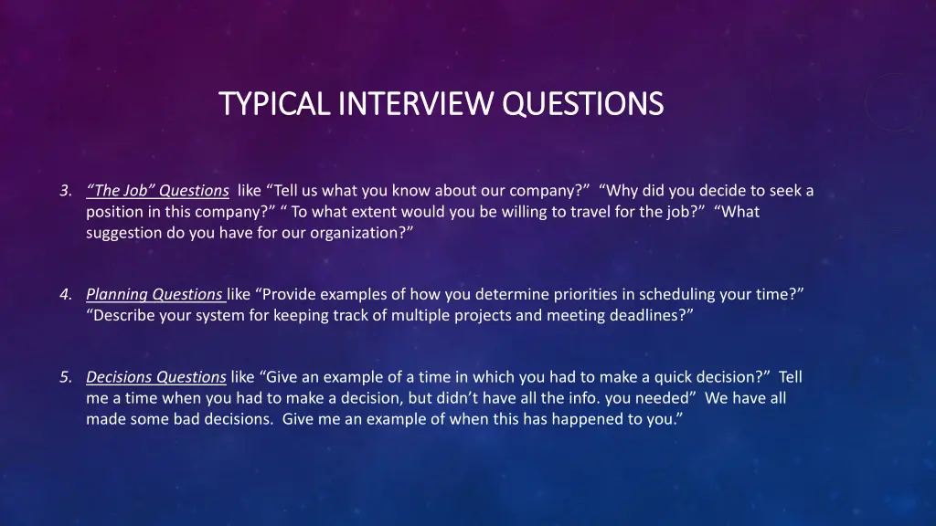 typical interview questions typical interview 1