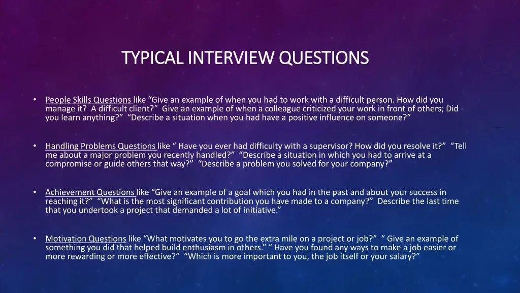 typical interview questions typical interview 2