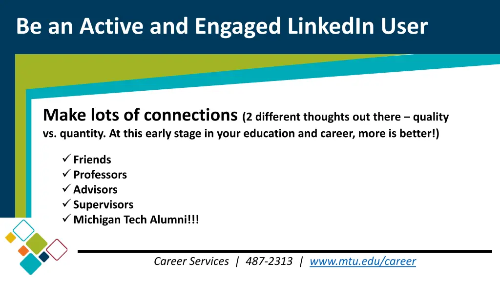 be an active and engaged linkedin user