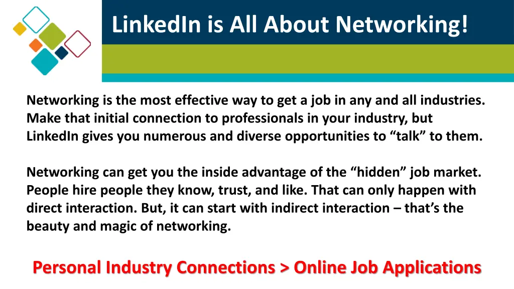 linkedin is all about networking