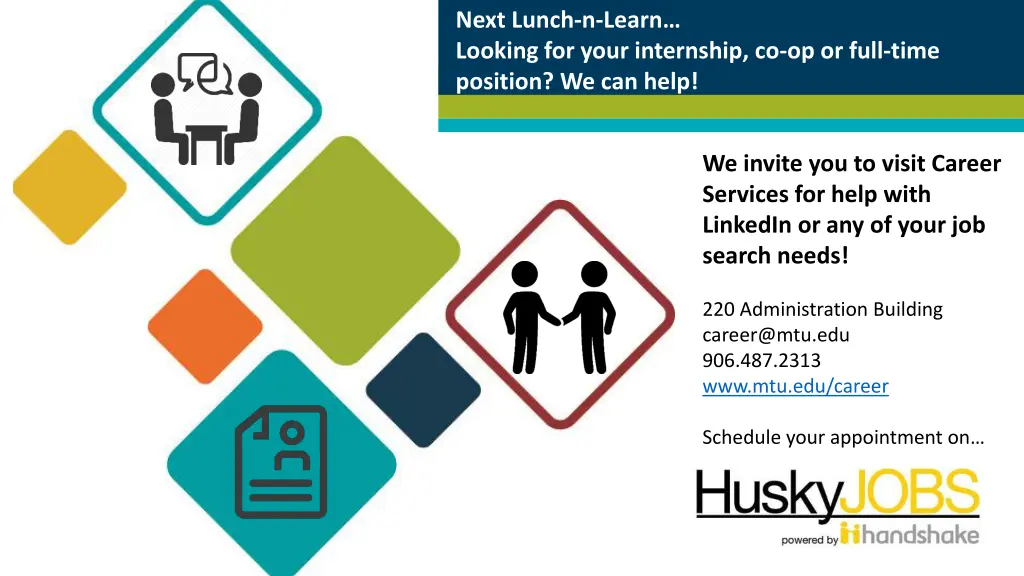 next lunch n learn looking for your internship