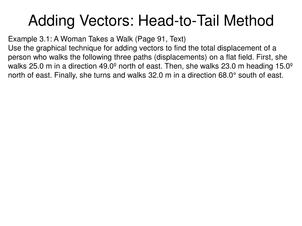 adding vectors head to tail method