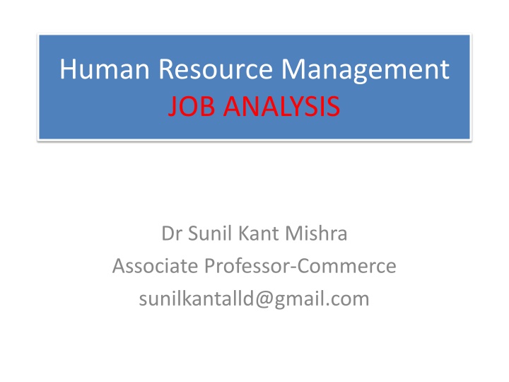 human resource management job analysis