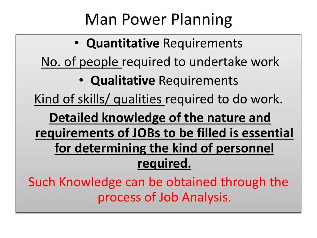 man power planning quantitative requirements