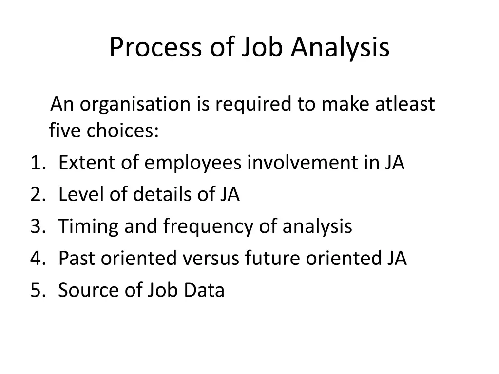 process of job analysis