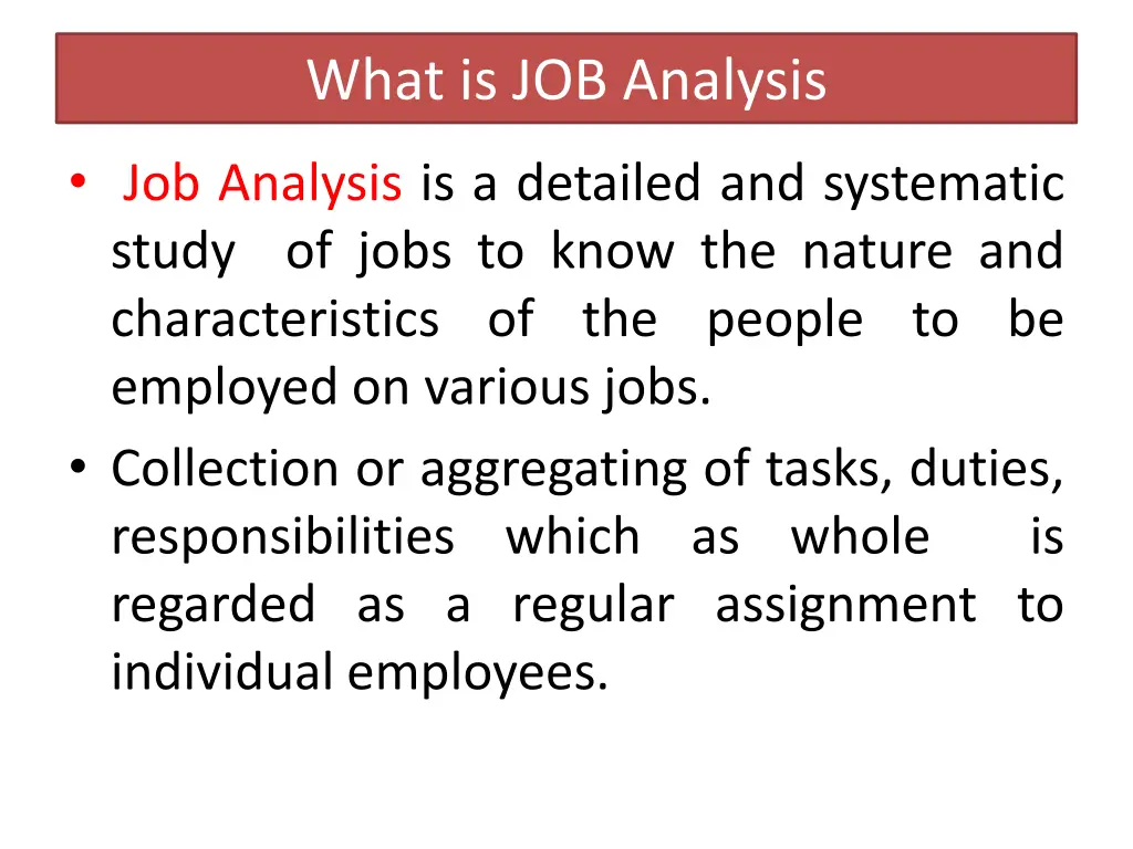 what is job analysis