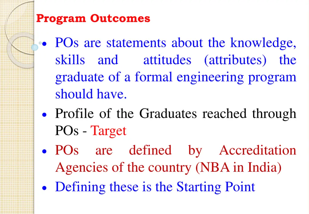 program outcomes