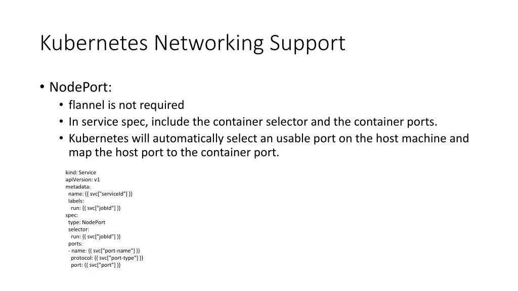 kubernetes networking support 1