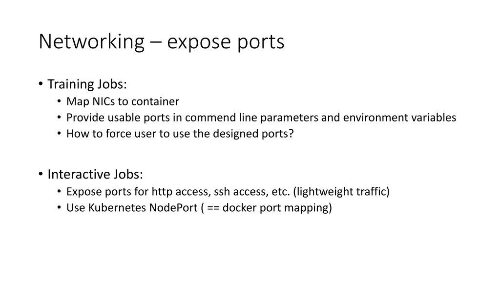 networking expose ports