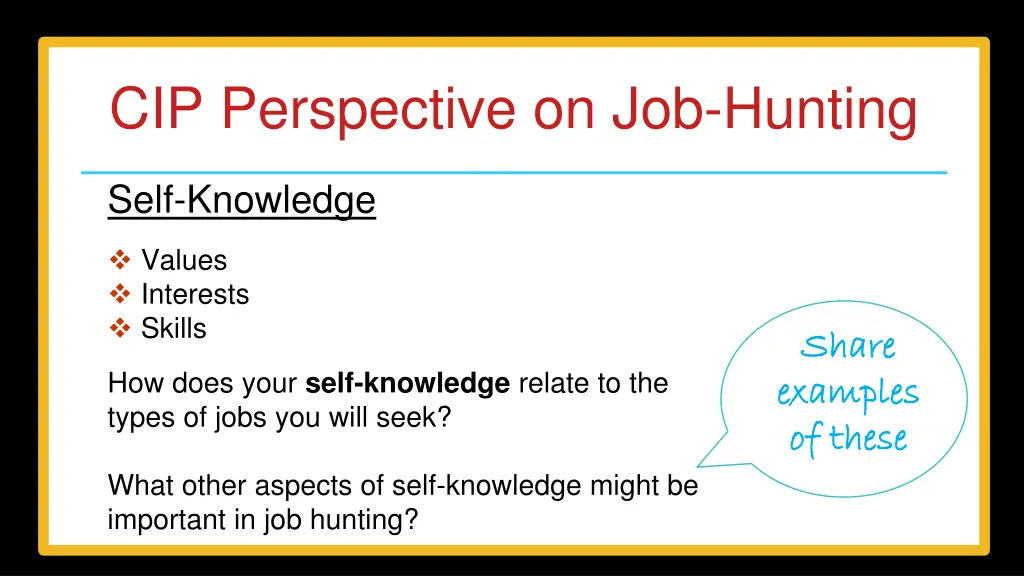 cip perspective on job hunting